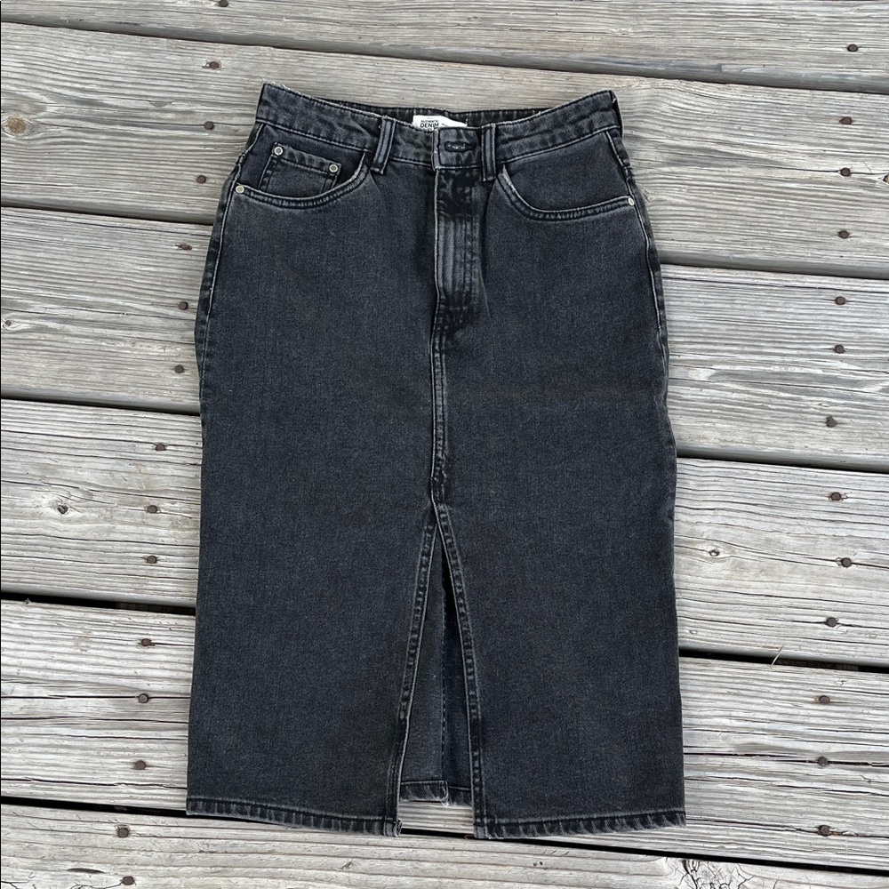 Zara Authentic Denim Skirt in Charcoal
